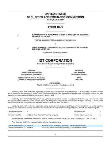 Thumbnail IDT Corporation
 10-Q Quarterly Report FY 