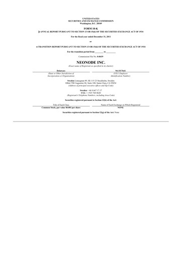 Thumbnail Neonode 10-K Annual Report 2011