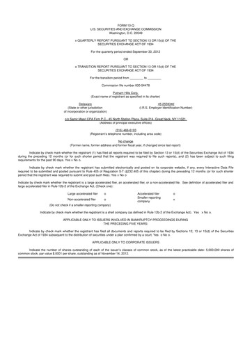 Thumbnail Lunai Bioworks 10-Q Quarterly Report FY2013 