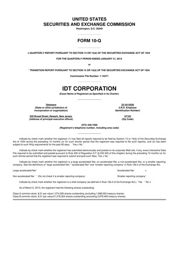 Thumbnail IDT Corporation
 10-Q Quarterly Report FY2013 