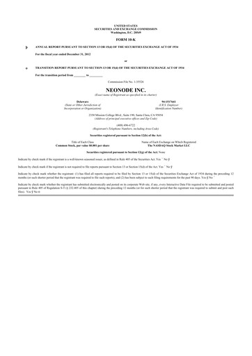 Thumbnail Neonode 10-K Annual Report 2012