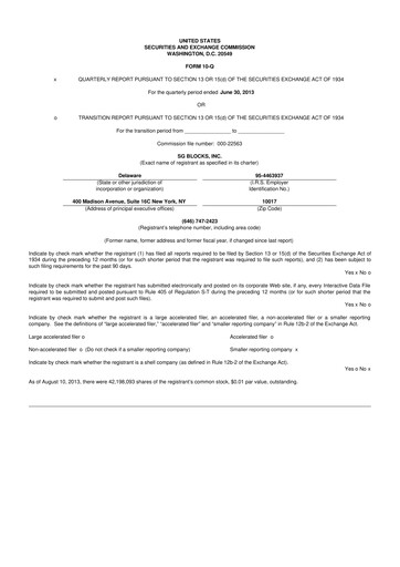 Vorschaubild Safe & Green Holdings 10-Q Quartalsbericht 2013 
