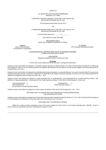 Miniature Aadi Bioscience 10-Q Rapport trimestriel 2013 