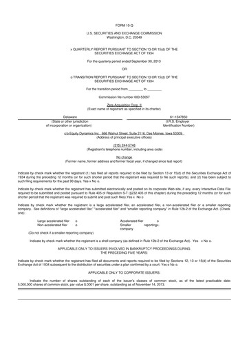 Miniature Aadi Bioscience 10-Q Rapport trimestriel 2013 