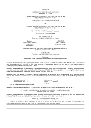 Miniature Kura Oncology
 10-Q Rapport trimestriel 2013 