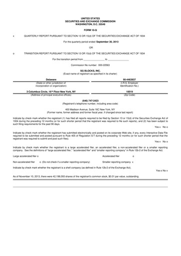 Vorschaubild Safe & Green Holdings 10-Q Quartalsbericht 2013 