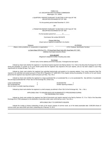 Thumbnail Lunai Bioworks 10-Q Quarterly Report FY2014 