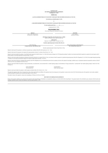 Thumbnail Neonode 10-K Annual Report 2013