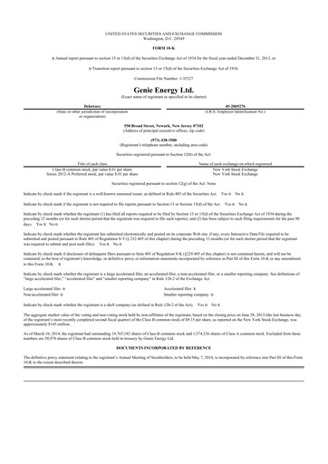 Thumbnail Genie Energy
 10-K Annual Report 2013