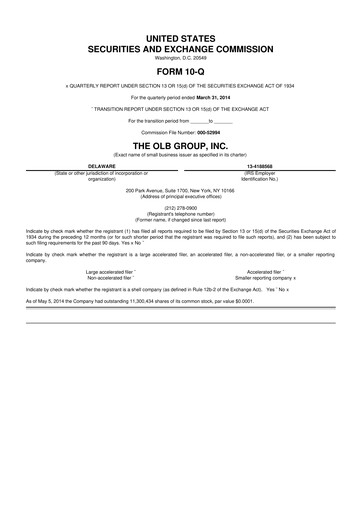 Thumbnail OLB Group 10-Q Quarterly Report FY2014 