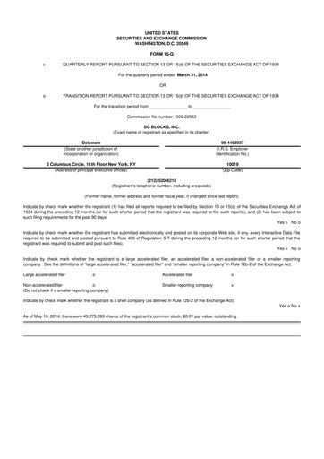 Vorschaubild Safe & Green Holdings 10-Q Quartalsbericht 2014 