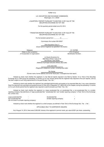 Miniature Aadi Bioscience 10-Q Rapport trimestriel 2014 