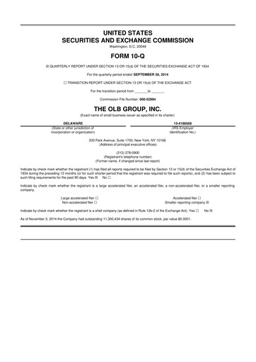 Thumbnail OLB Group 10-Q Quarterly Report FY2014 
