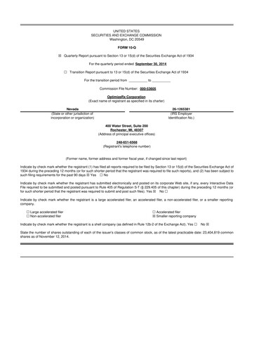Vorschaubild OptimizeRx 10-Q Quartalsbericht 2014 