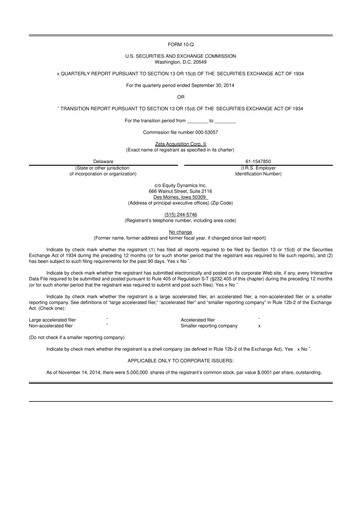 Miniature Aadi Bioscience 10-Q Rapport trimestriel 2014 