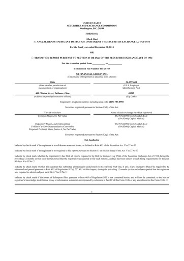 Miniature SB Financial Group 10-K Rapport annuel 2014