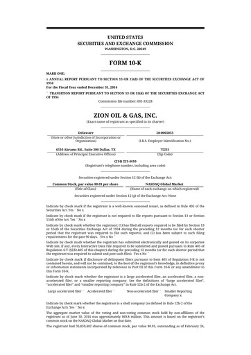 Vorschaubild Zion Oil & Gas 10-K Jahresbericht 2014