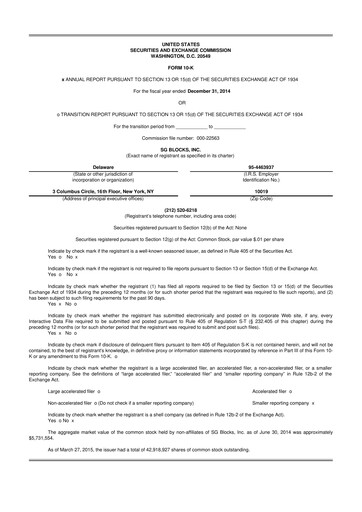 Vorschaubild Safe & Green Holdings 10-K Jahresbericht 2014