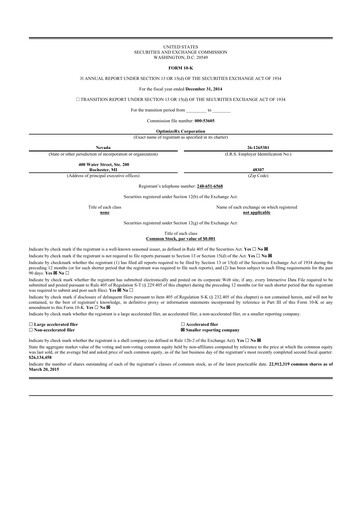 Thumbnail OptimizeRx 10-K Annual Report 2014