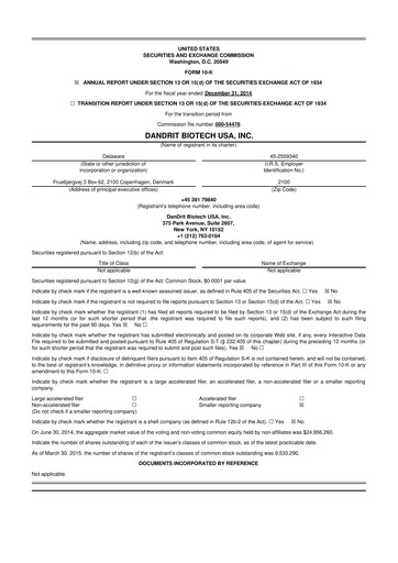 Thumbnail Lunai Bioworks 10-K Annual Report 2014