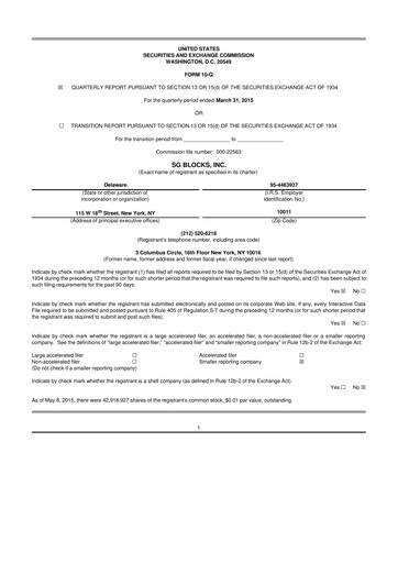 Vorschaubild Safe & Green Holdings 10-Q Quartalsbericht 2015 
