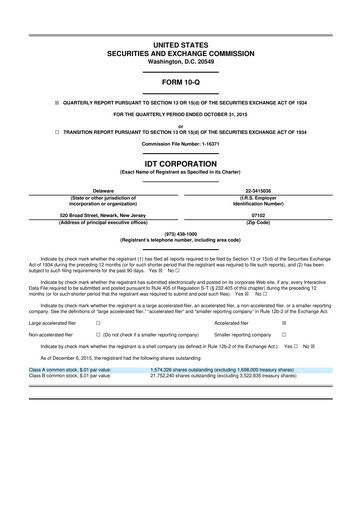 Thumbnail IDT Corporation
 10-Q Quarterly Report FY2016 