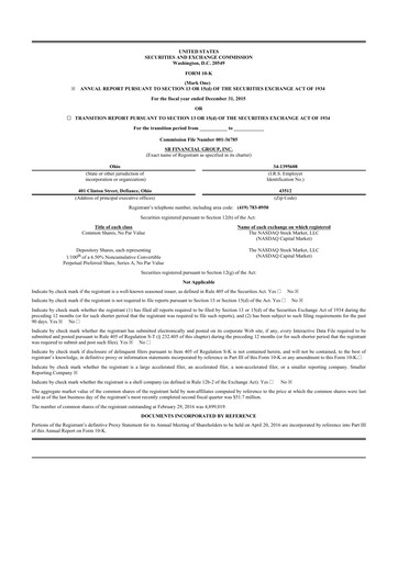 Miniature SB Financial Group 10-K Rapport annuel 2015