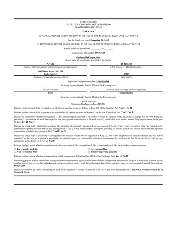 Thumbnail OptimizeRx 10-K Annual Report 2015