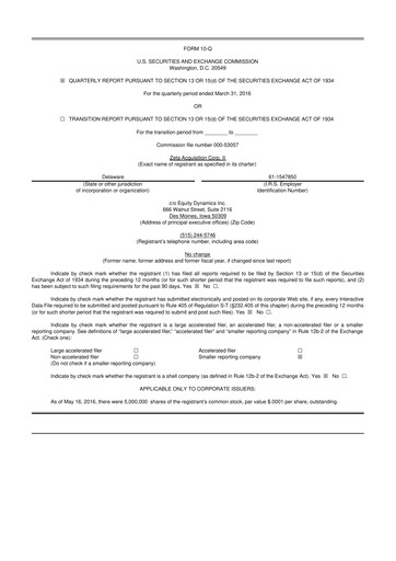 Miniature Aadi Bioscience 10-Q Rapport trimestriel 2016 