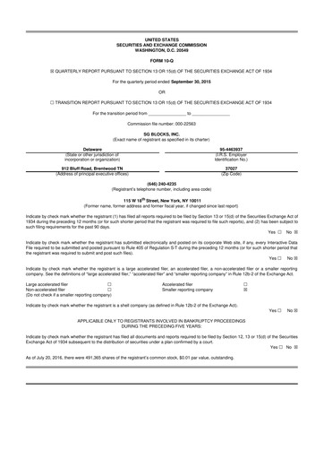Vorschaubild Safe & Green Holdings 10-Q Quartalsbericht 2015 