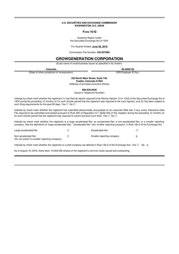 Thumbnail GrowGeneration
 10-Q Quarterly Report FY 