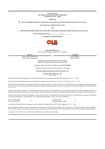 Thumbnail OLB Group 10-K Annual Report 2016