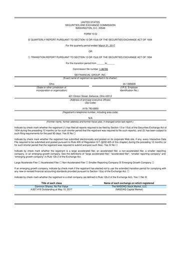 Thumbnail SB Financial Group 10-Q Quarterly Report FY2017 