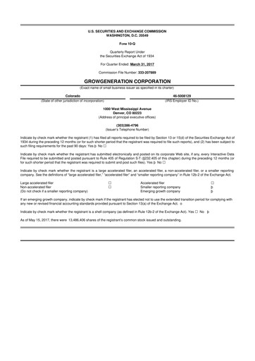 Thumbnail GrowGeneration
 10-Q Quarterly Report FY 