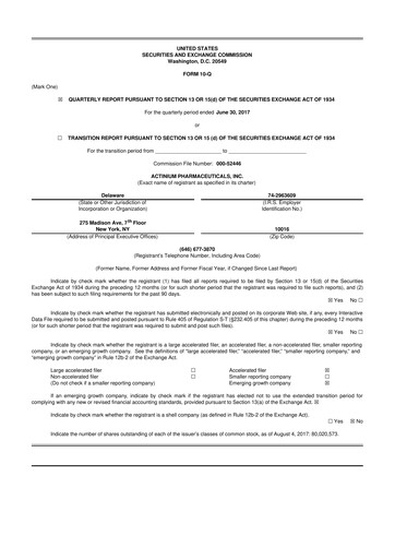 Thumbnail Actinium Pharmaceuticals 10-Q Quarterly Report FY2017 