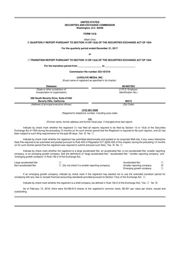 Vorschaubild LiveOne 10-Q Quartalsbericht  