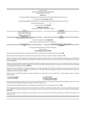 Thumbnail OptimizeRx 10-K Annual Report 2017