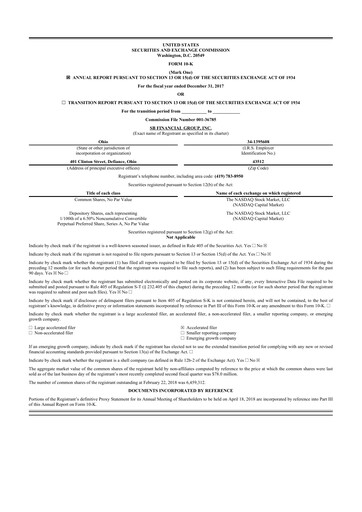 Miniature SB Financial Group 10-K Rapport annuel 2017