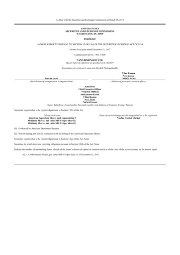 Thumbnail Nano Dimension
 20-F Annual Report 2017