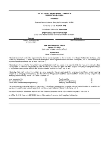 Thumbnail GrowGeneration
 10-Q Quarterly Report FY 