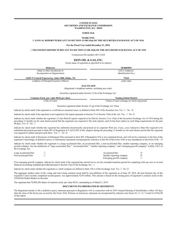 Vorschaubild Zion Oil & Gas 10-K Jahresbericht 2018