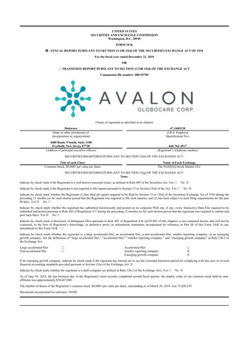 Vorschaubild Avalon GloboCare 10-K Jahresbericht 2018