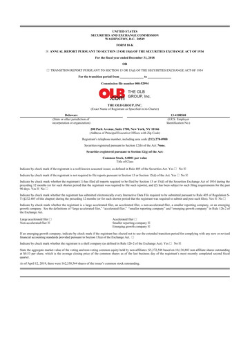 Thumbnail OLB Group 10-K Annual Report 2018