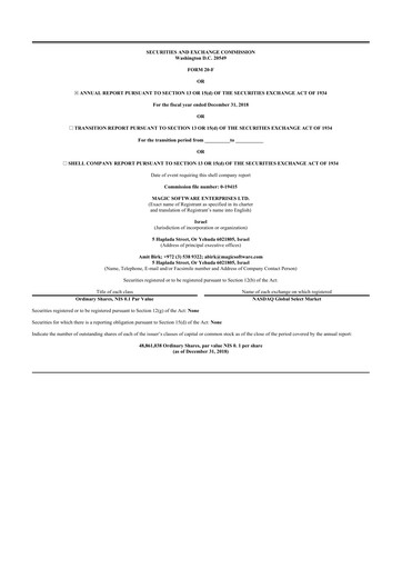 Thumbnail Magic Software 20-F Annual Report 2018