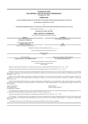 Vorschaubild LoveSac
 10-K Jahresbericht 2019