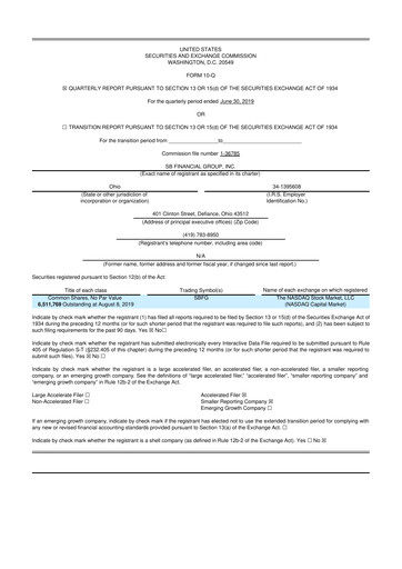 Thumbnail SB Financial Group 10-Q Quarterly Report FY2019 