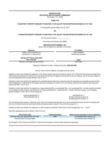 Thumbnail Inspired Entertainment 10-Q Quarterly Report FY2020 