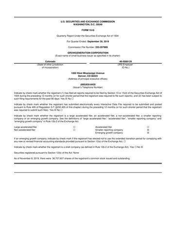 Thumbnail GrowGeneration
 10-Q Quarterly Report FY 