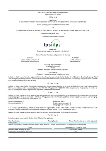 Thumbnail authID 10-Q Quarterly Report FY2019 