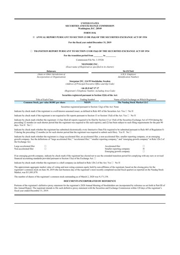 Thumbnail Neonode 10-K Annual Report 2019